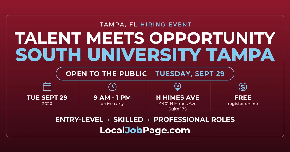 South University Tampa Hiring Event September 29: Free and Open to the Public