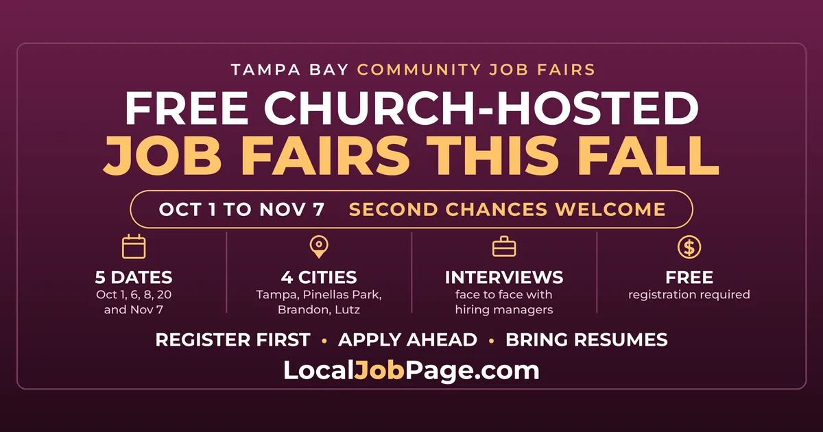 Free Church Job Fairs Come to Tampa Bay This Fall: Better Together's October and November Dates